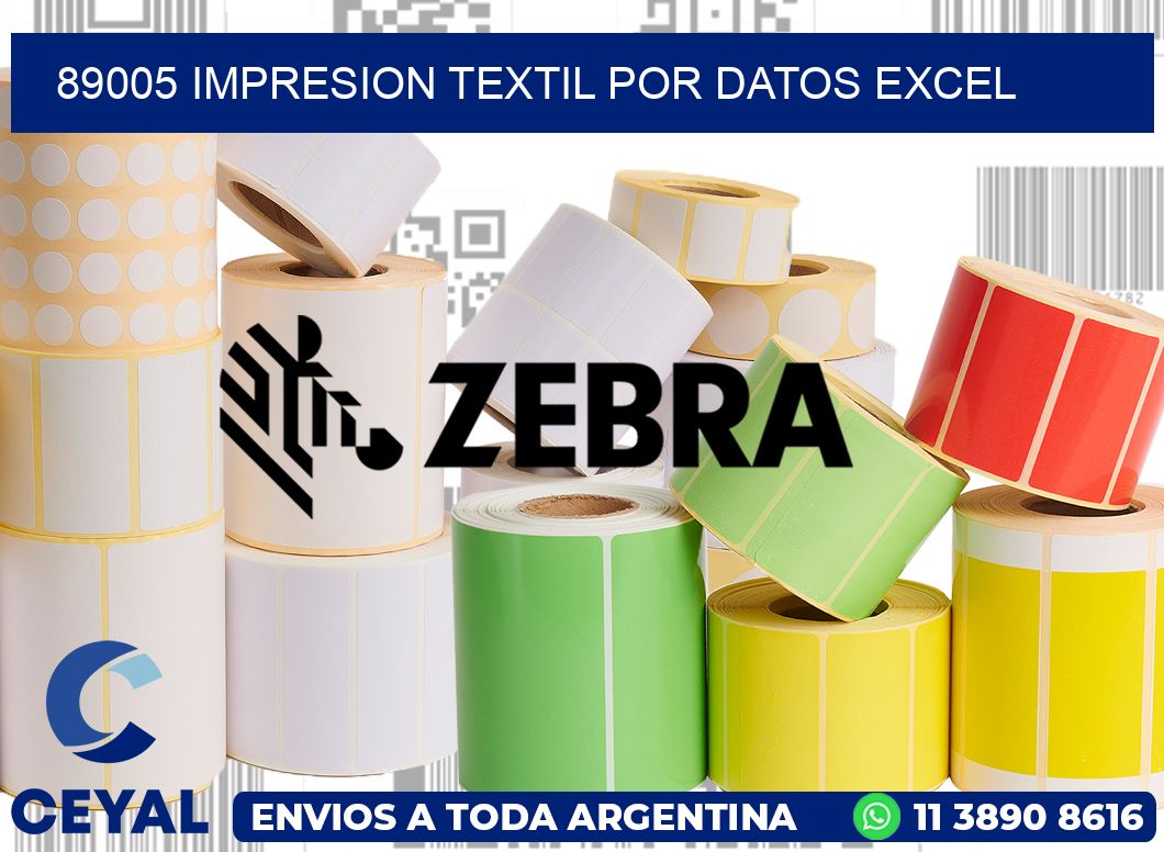 89005 IMPRESION TEXTIL POR DATOS EXCEL