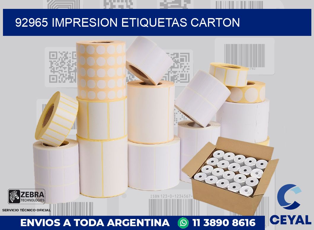 92965 IMPRESION ETIQUETAS CARTON