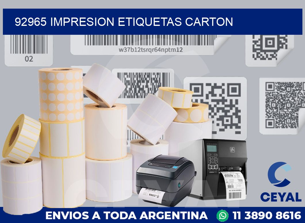92965 IMPRESION ETIQUETAS CARTON