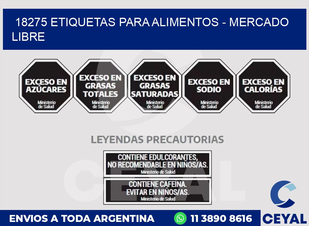 18275 ETIQUETAS PARA ALIMENTOS - MERCADO LIBRE