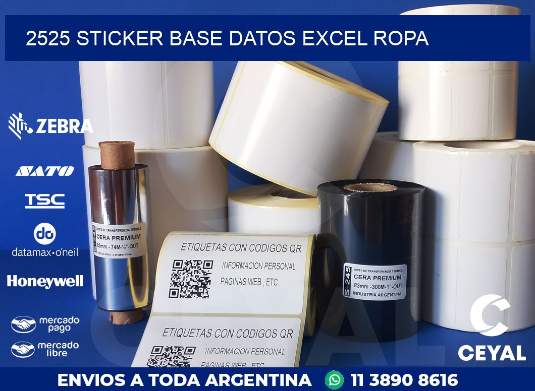 2525 sticker base datos excel ropa