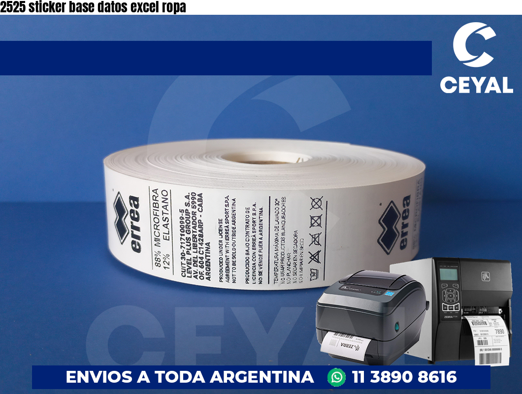 2525 sticker base datos excel ropa