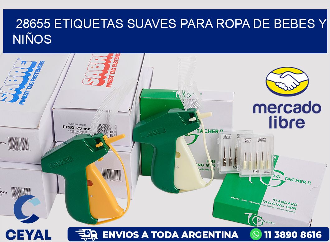 28655 ETIQUETAS SUAVES PARA ROPA DE BEBES Y NIÑOS