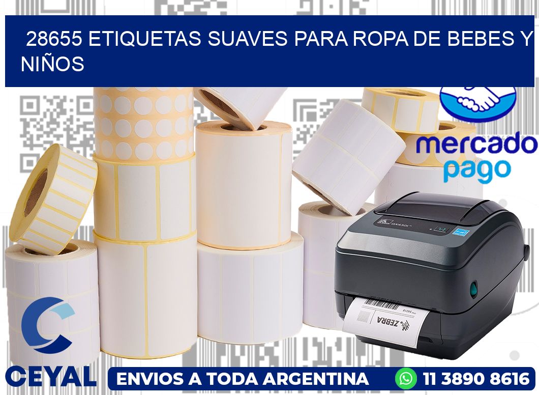 28655 ETIQUETAS SUAVES PARA ROPA DE BEBES Y NIÑOS