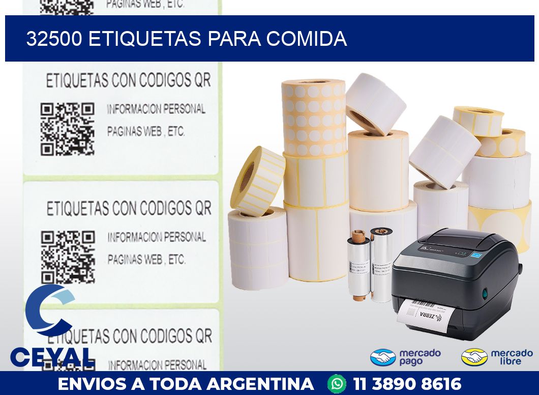 32500 ETIQUETAS PARA COMIDA