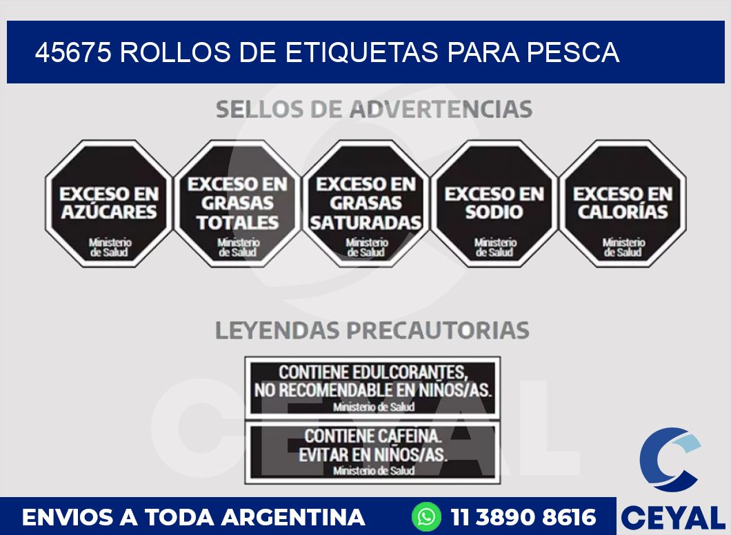 45675 ROLLOS DE ETIQUETAS PARA PESCA