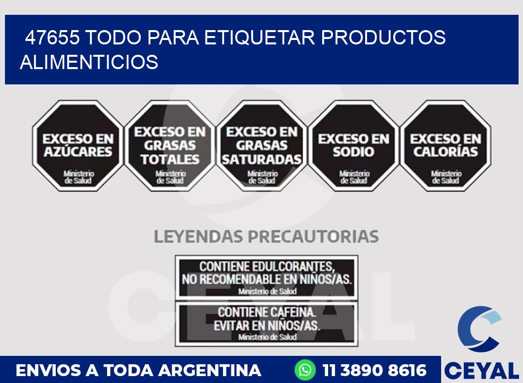 47655 TODO PARA ETIQUETAR PRODUCTOS ALIMENTICIOS