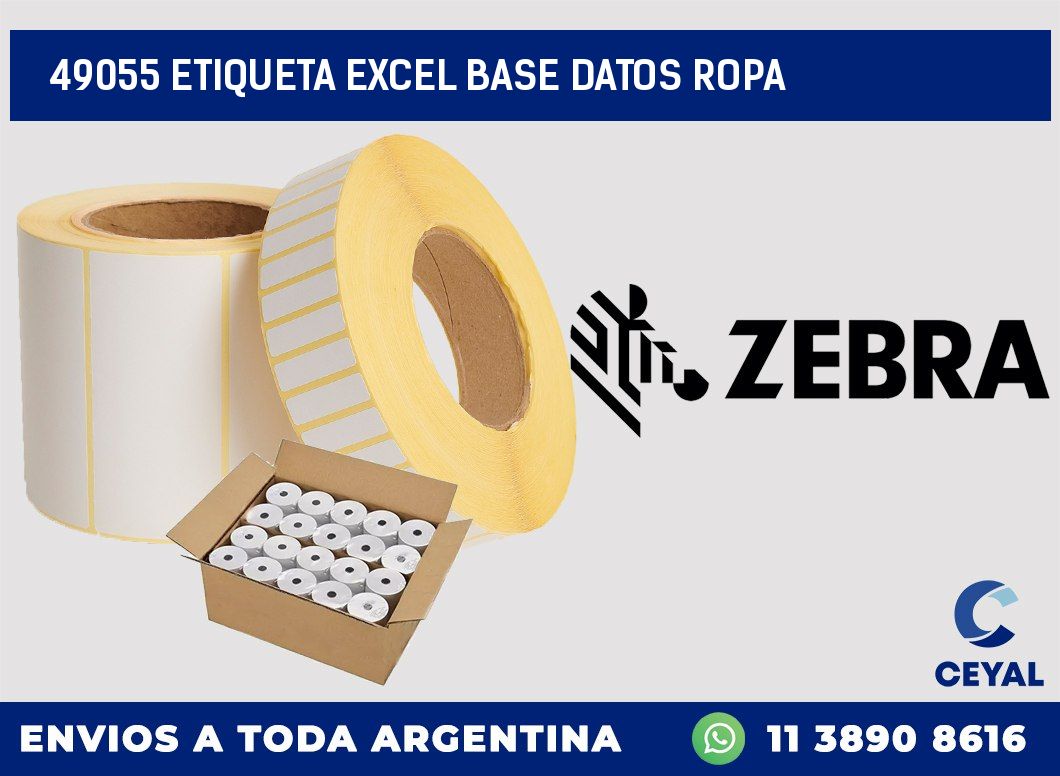 49055 etiqueta excel base datos ropa