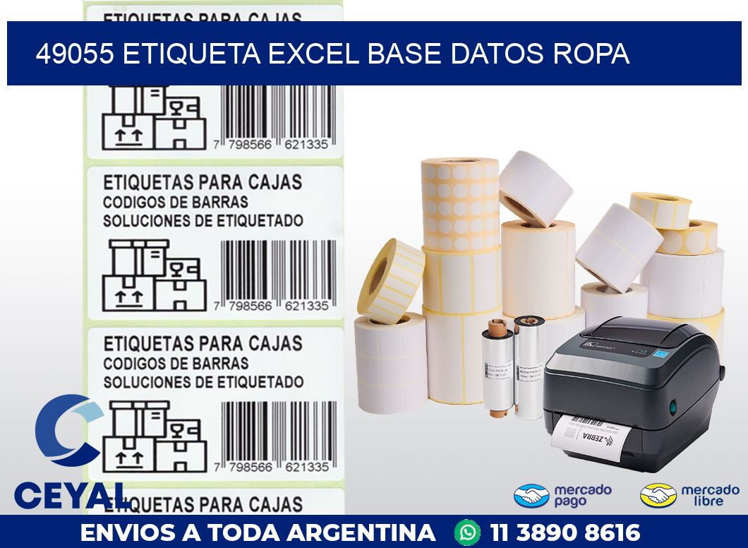 49055 etiqueta excel base datos ropa