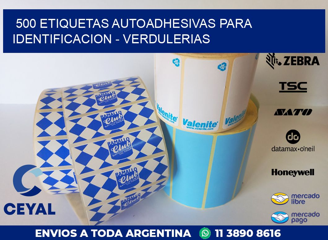 500 ETIQUETAS AUTOADHESIVAS PARA IDENTIFICACION - VERDULERIAS