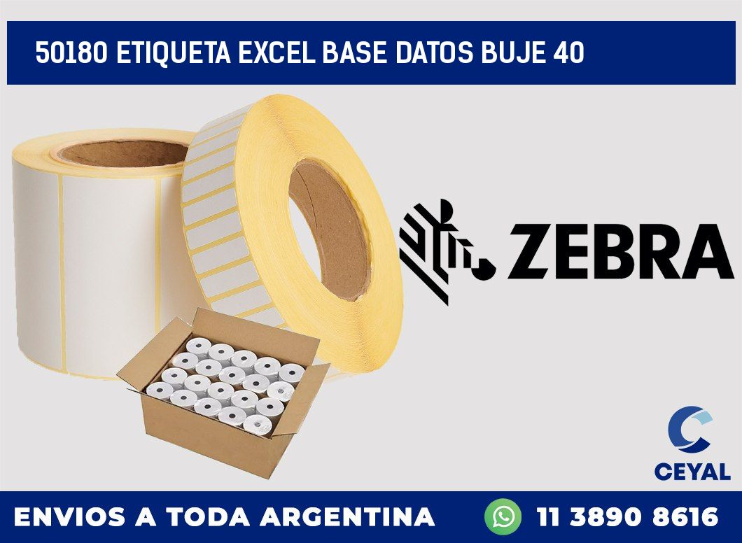 50180 etiqueta excel base datos buje 40