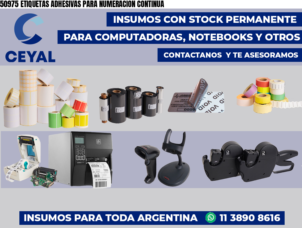 50975 ETIQUETAS ADHESIVAS PARA NUMERACION CONTINUA