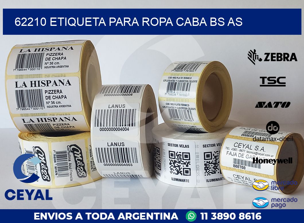 62210 ETIQUETA PARA ROPA CABA BS AS