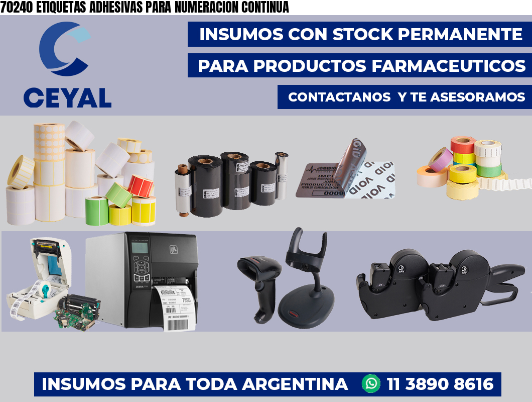 70240 ETIQUETAS ADHESIVAS PARA NUMERACION CONTINUA