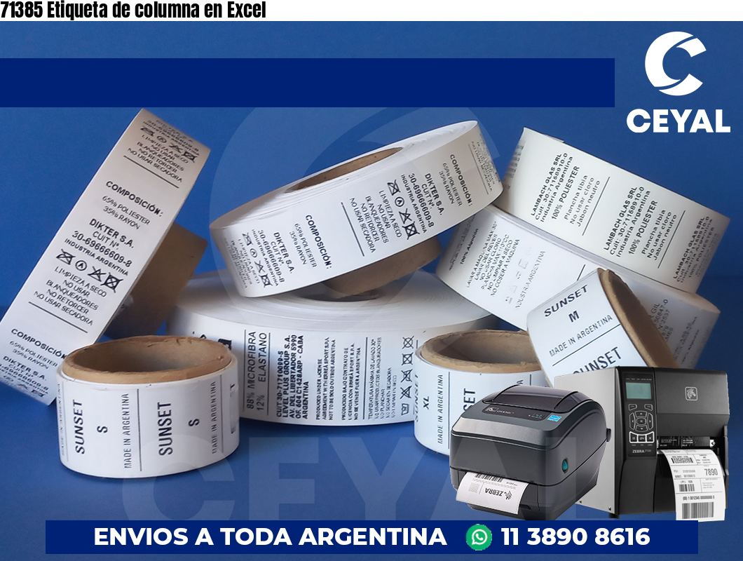 71385 Etiqueta de columna en Excel
