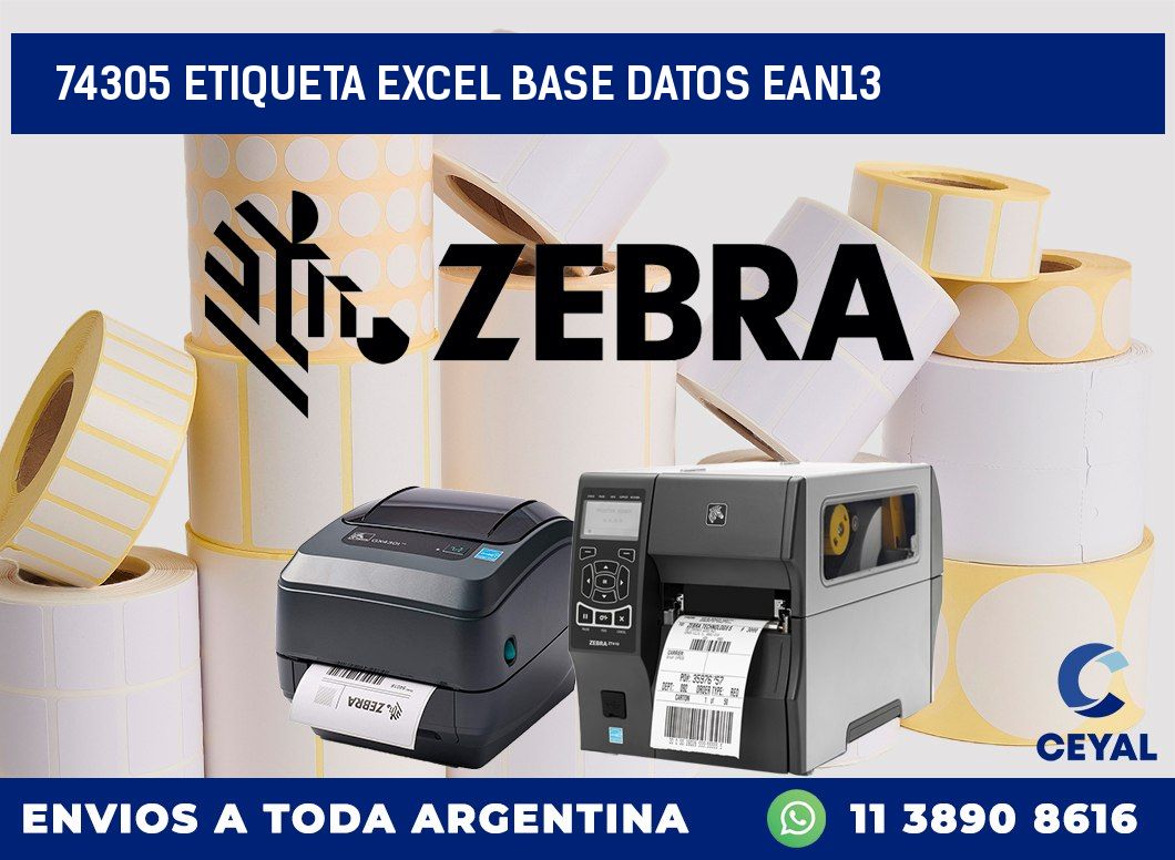 74305 etiqueta excel base datos ean13