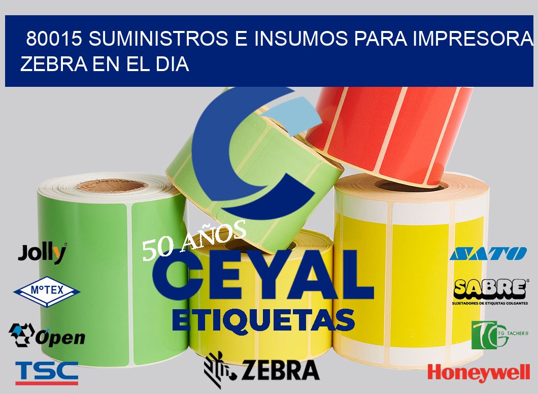 80015 SUMINISTROS E INSUMOS PARA IMPRESORA ZEBRA EN EL DIA