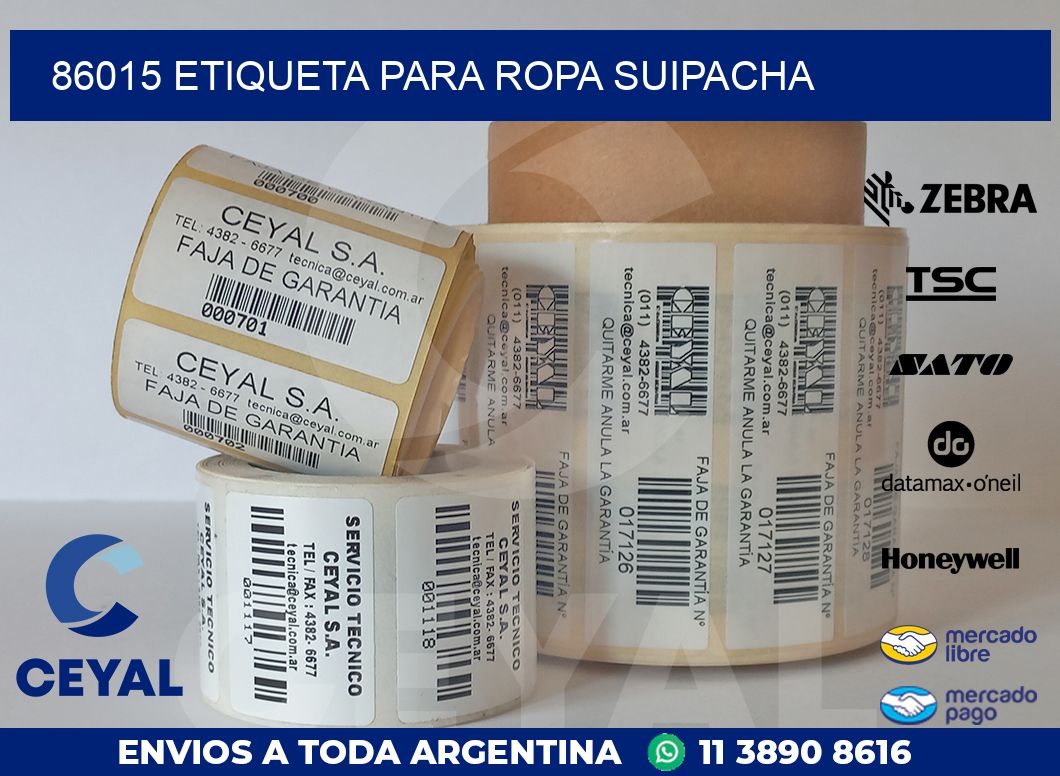 86015 ETIQUETA PARA ROPA SUIPACHA