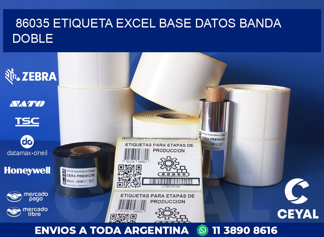 86035 etiqueta excel base datos banda doble