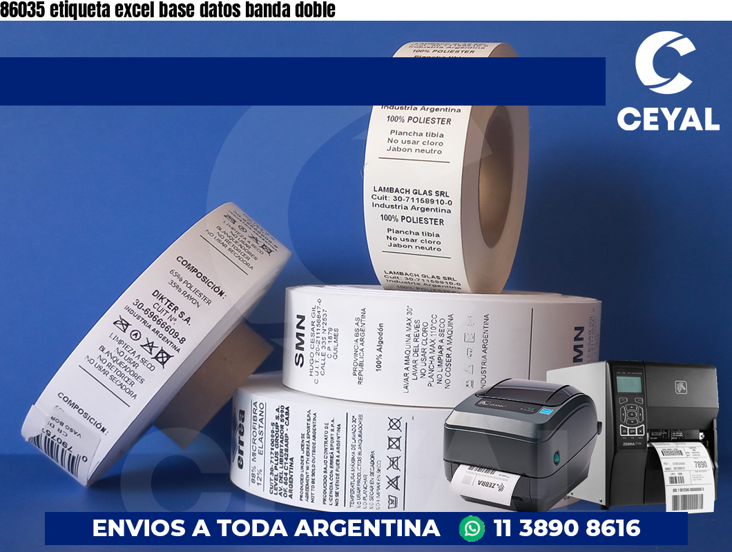 86035 etiqueta excel base datos banda doble