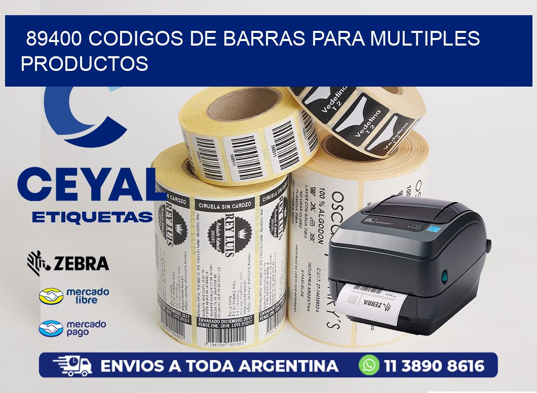 89400 CODIGOS DE BARRAS PARA MULTIPLES PRODUCTOS