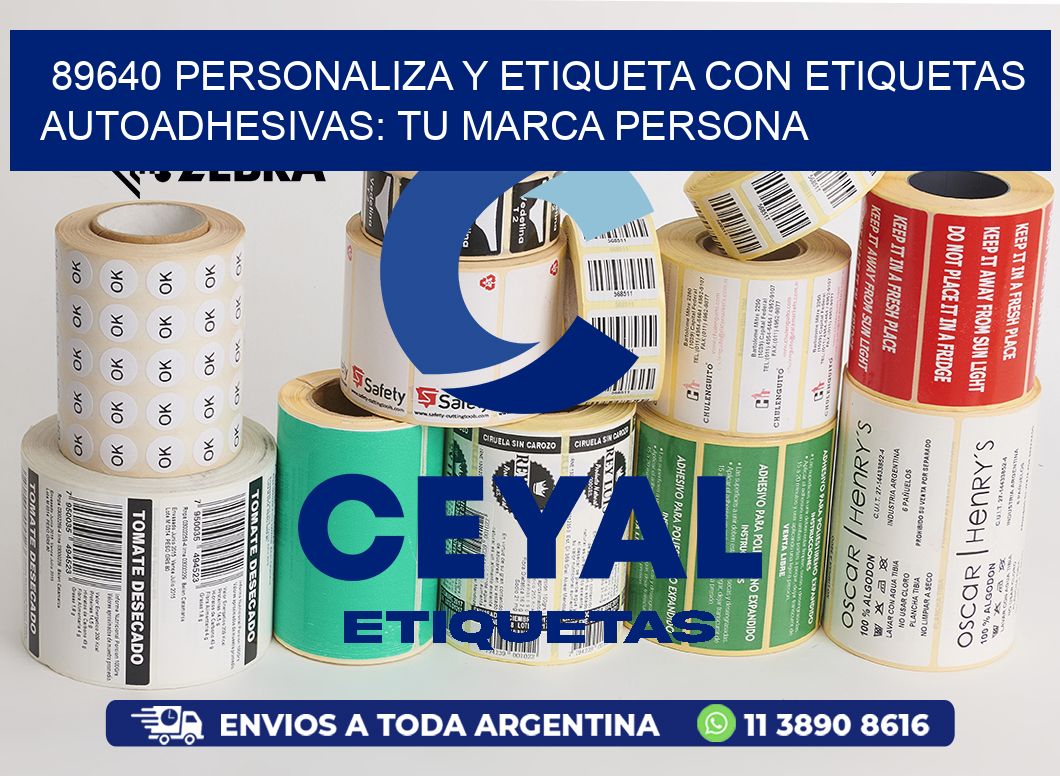 89640 Personaliza y Etiqueta con Etiquetas Autoadhesivas: Tu Marca Persona