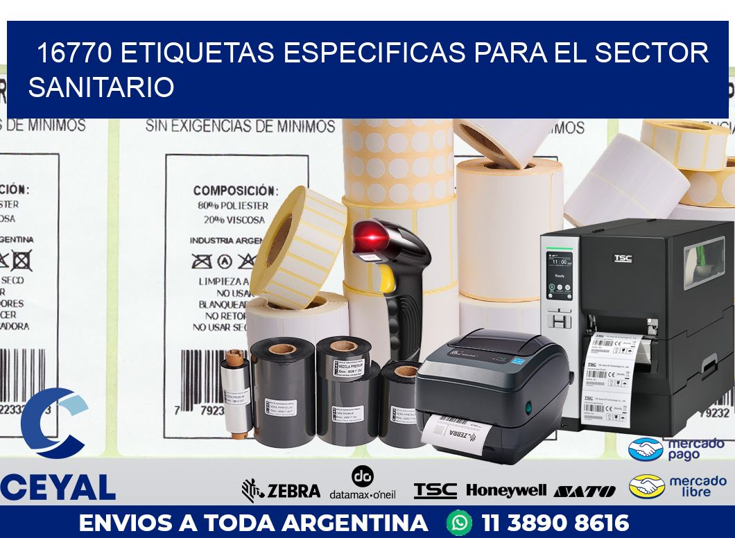 16770 ETIQUETAS ESPECIFICAS PARA EL SECTOR SANITARIO
