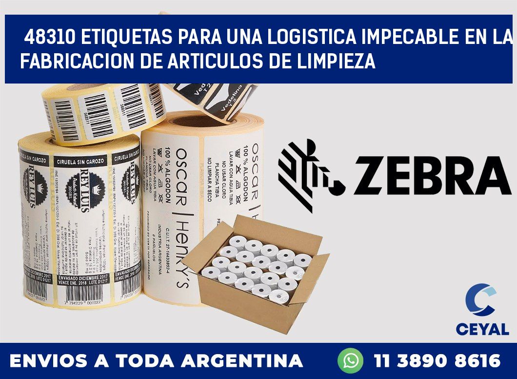 48310 ETIQUETAS PARA UNA LOGISTICA IMPECABLE EN LA FABRICACION DE ARTICULOS DE LIMPIEZA