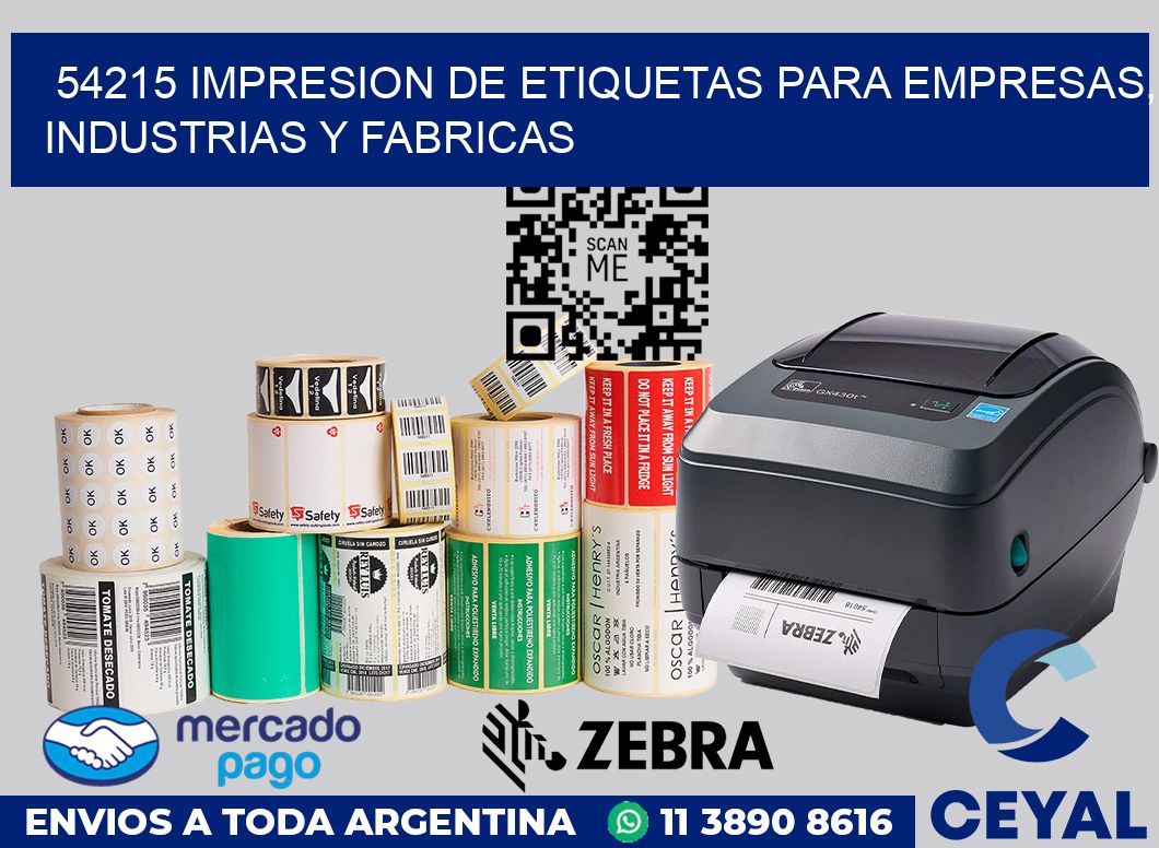 54215 IMPRESION DE ETIQUETAS PARA EMPRESAS, INDUSTRIAS Y FABRICAS