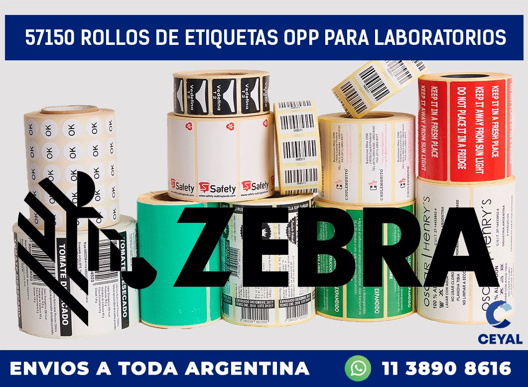 57150 ROLLOS DE ETIQUETAS OPP PARA LABORATORIOS