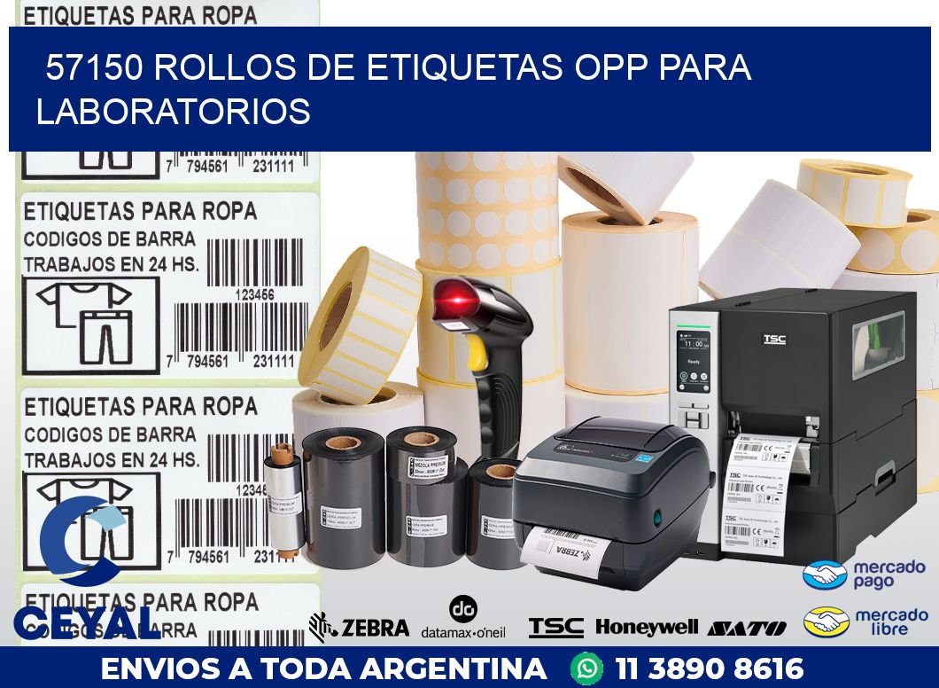 57150 ROLLOS DE ETIQUETAS OPP PARA LABORATORIOS