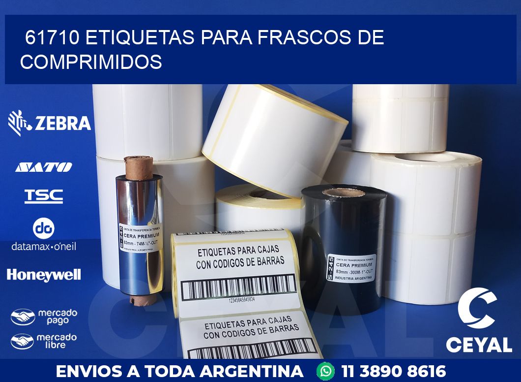 61710 ETIQUETAS PARA FRASCOS DE COMPRIMIDOS