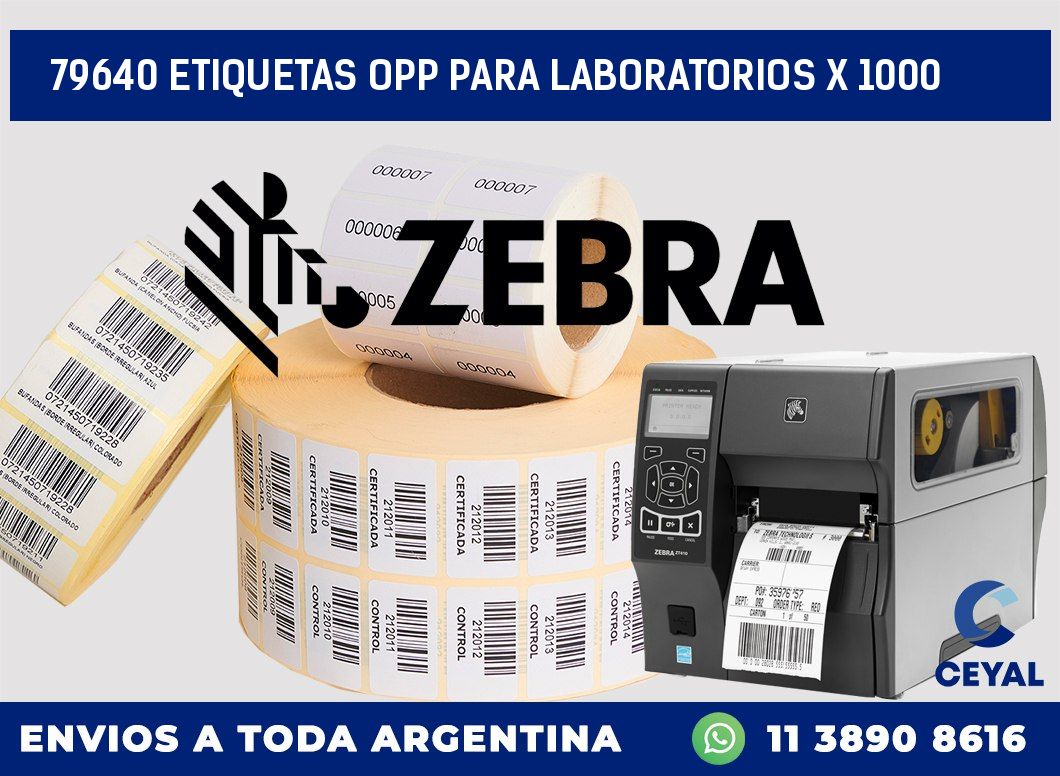 79640 ETIQUETAS OPP PARA LABORATORIOS X 1000