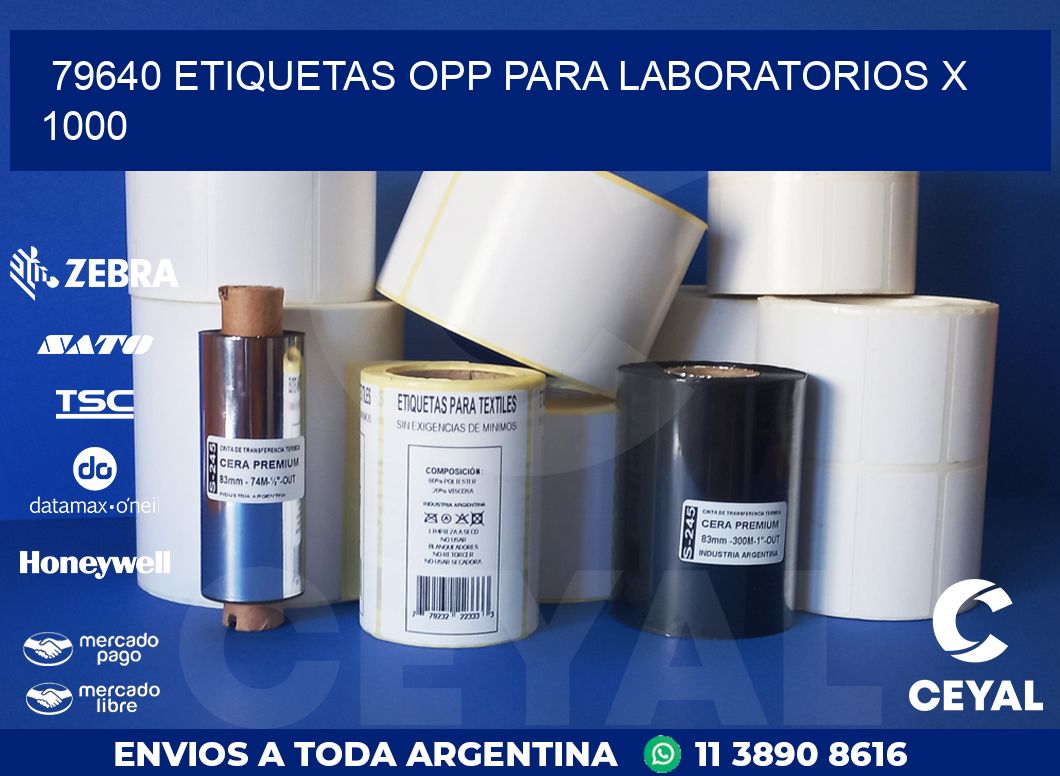 79640 ETIQUETAS OPP PARA LABORATORIOS X 1000