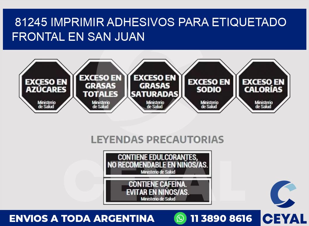 81245 IMPRIMIR ADHESIVOS PARA ETIQUETADO FRONTAL EN SAN JUAN