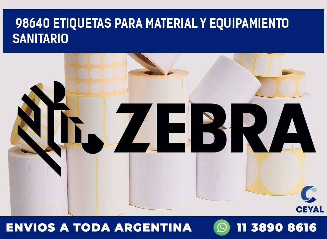 98640 ETIQUETAS PARA MATERIAL Y EQUIPAMIENTO SANITARIO