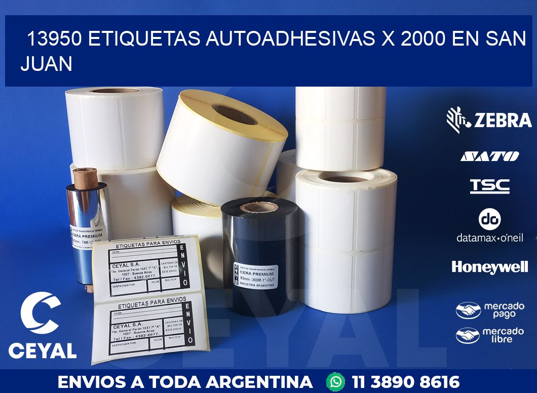 13950 ETIQUETAS AUTOADHESIVAS X 2000 EN SAN JUAN