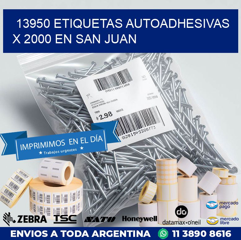 13950 ETIQUETAS AUTOADHESIVAS X 2000 EN SAN JUAN