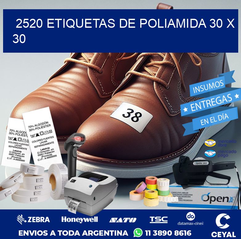 2520 ETIQUETAS DE POLIAMIDA 30 X 30