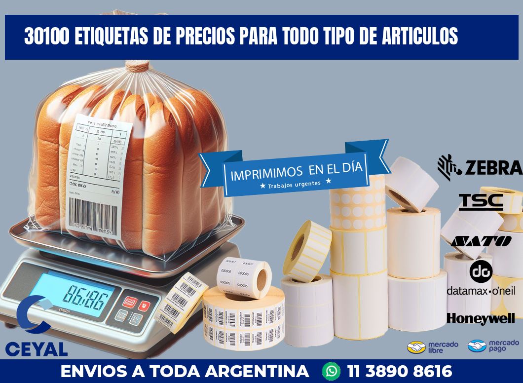 30100 ETIQUETAS DE PRECIOS PARA TODO TIPO DE ARTICULOS