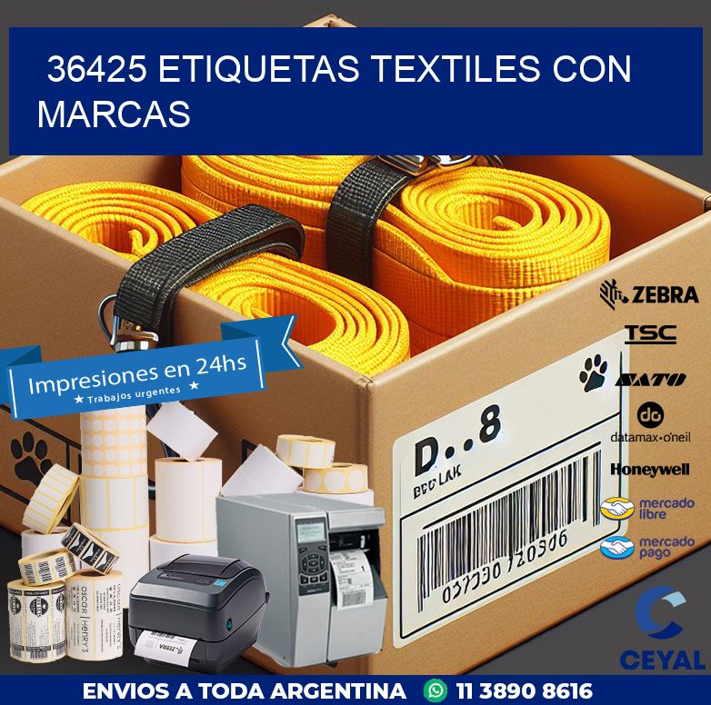 36425 ETIQUETAS TEXTILES CON MARCAS