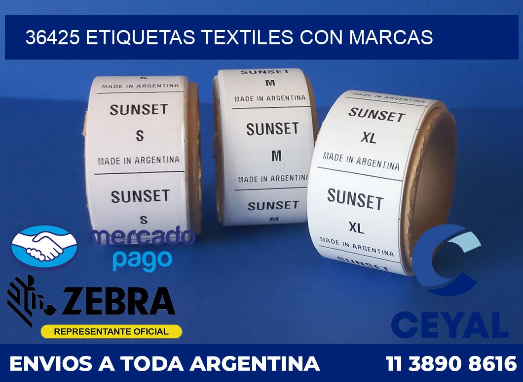 36425 ETIQUETAS TEXTILES CON MARCAS