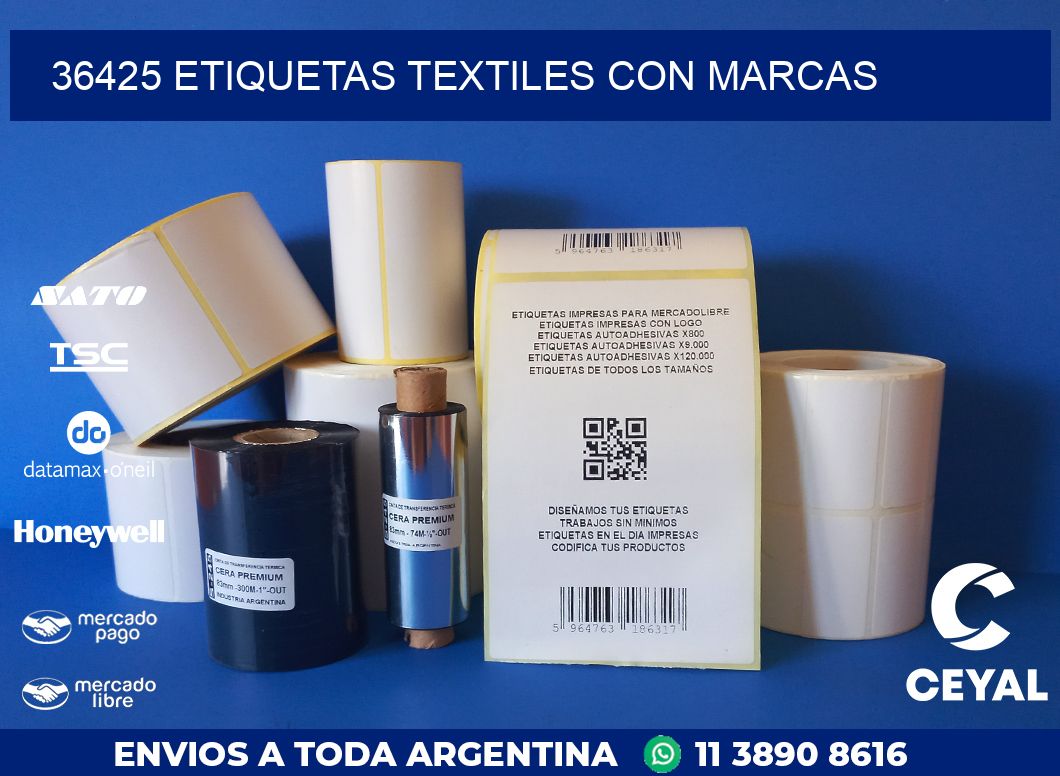 36425 ETIQUETAS TEXTILES CON MARCAS