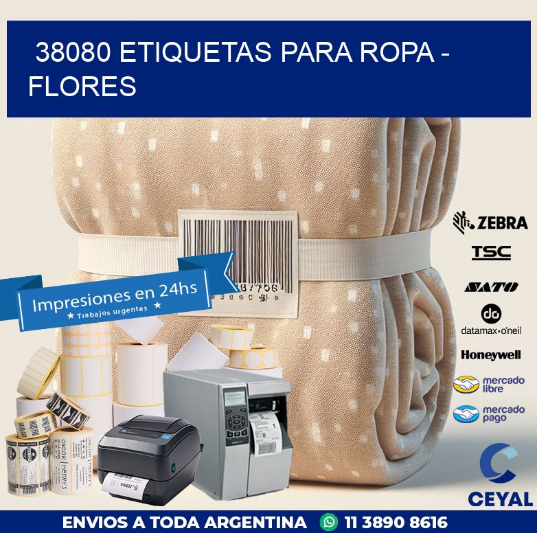 38080 ETIQUETAS PARA ROPA - FLORES
