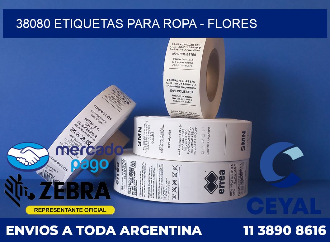 38080 ETIQUETAS PARA ROPA - FLORES