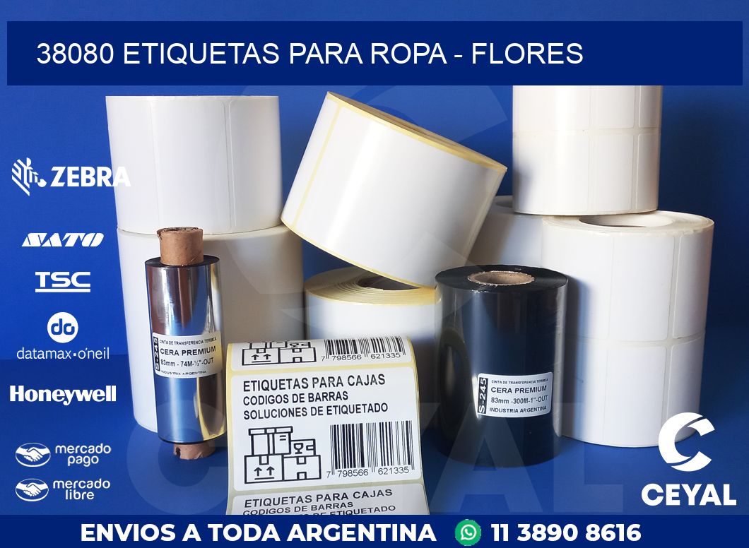 38080 ETIQUETAS PARA ROPA - FLORES