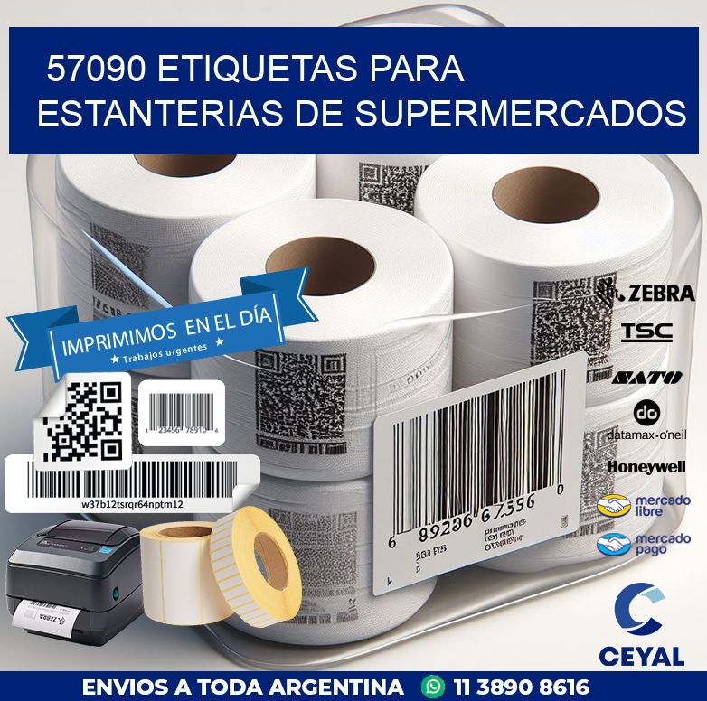 57090 ETIQUETAS PARA ESTANTERIAS DE SUPERMERCADOS