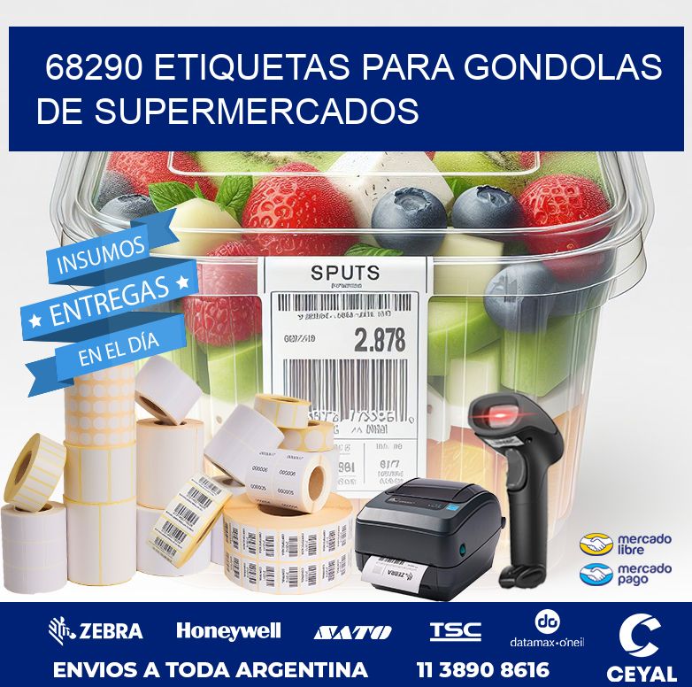 68290 ETIQUETAS PARA GONDOLAS DE SUPERMERCADOS
