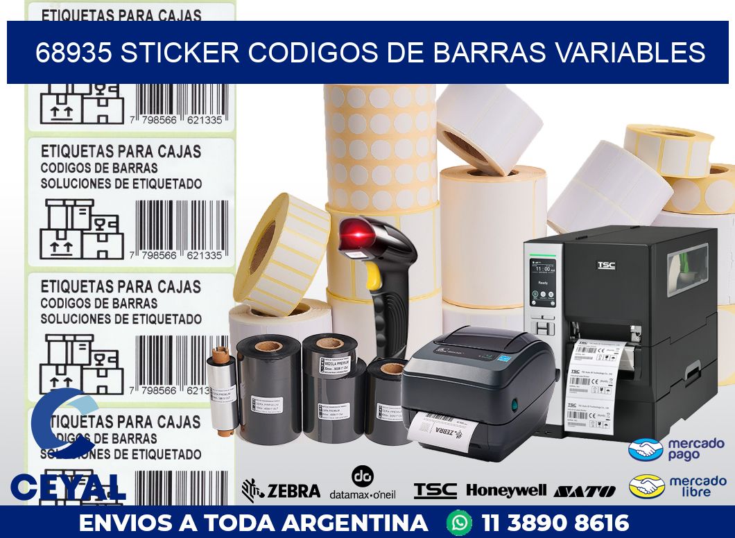 68935 STICKER CODIGOS DE BARRAS VARIABLES
