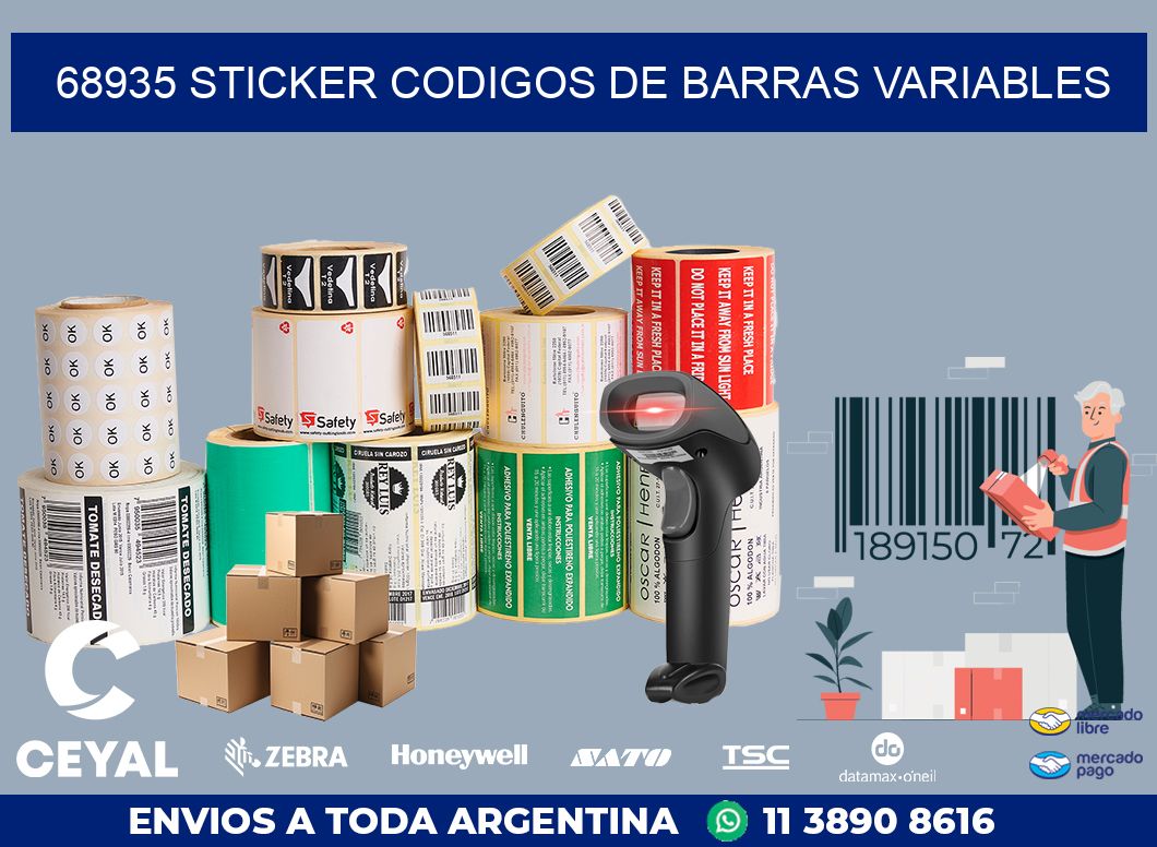68935 STICKER CODIGOS DE BARRAS VARIABLES
